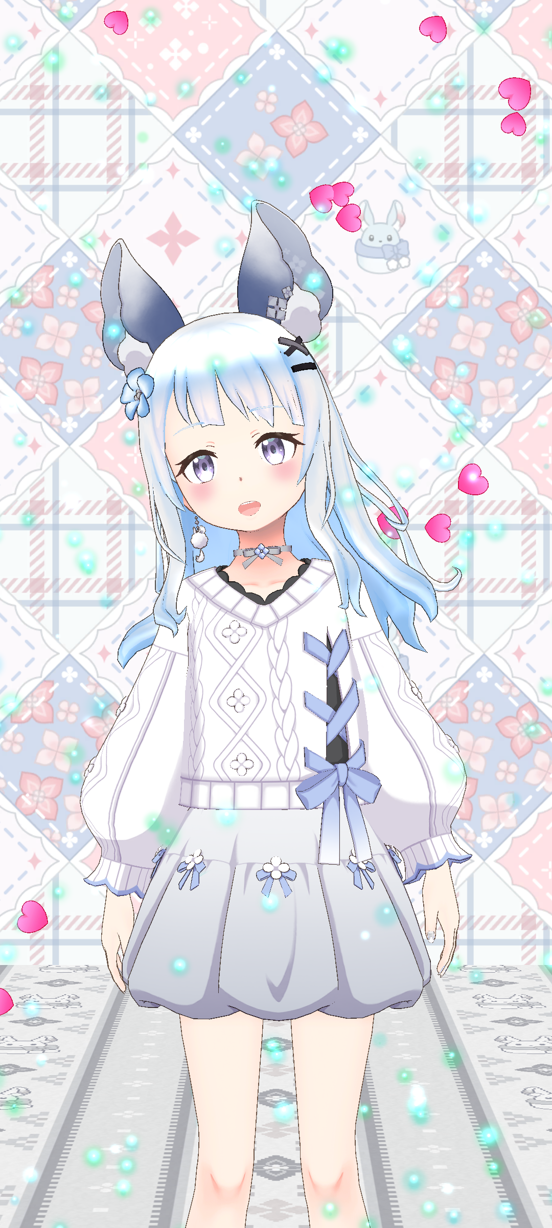 白いニット衣装でやさしく微笑む結希さん